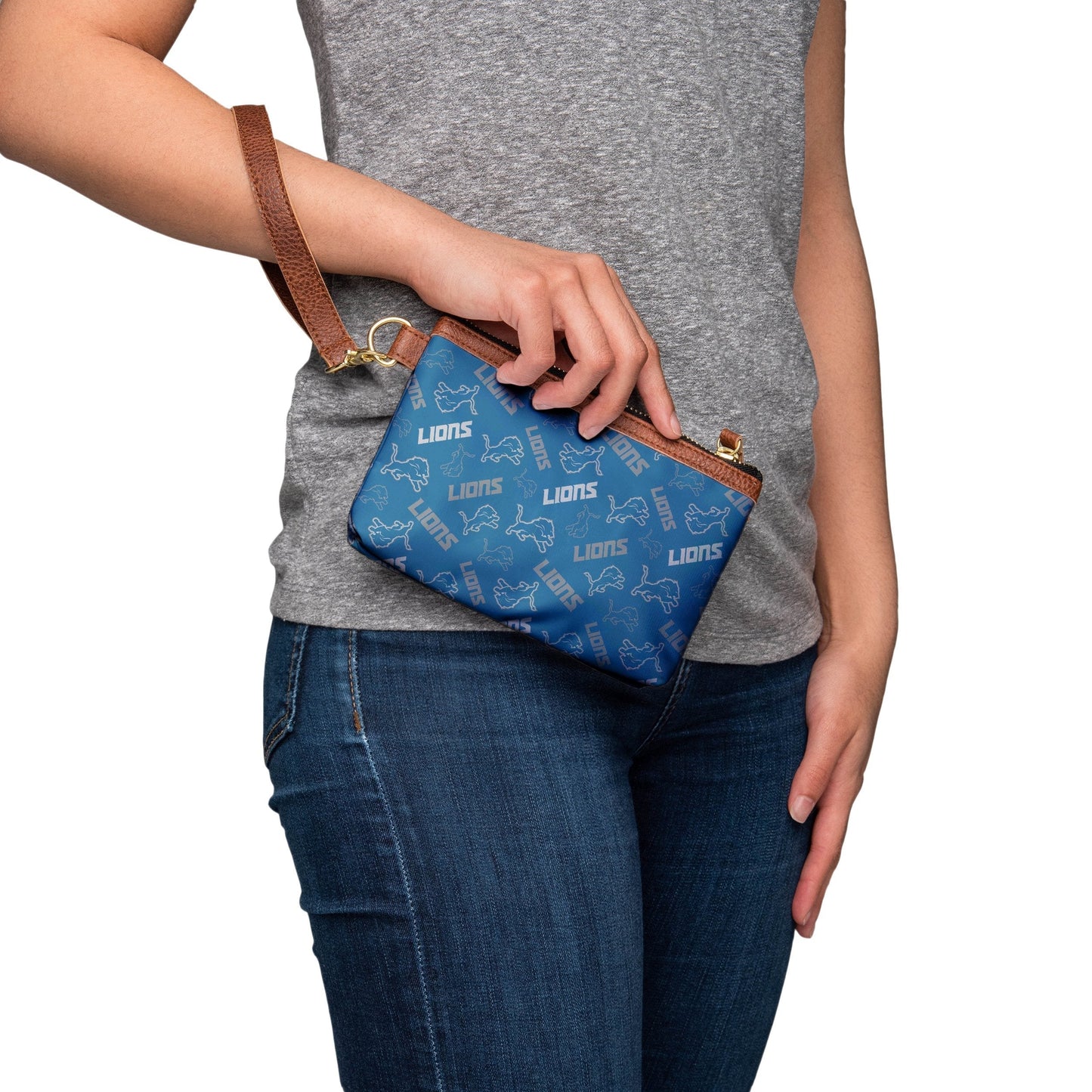 Detroit Lions NFL Repeat Logo Wristlet