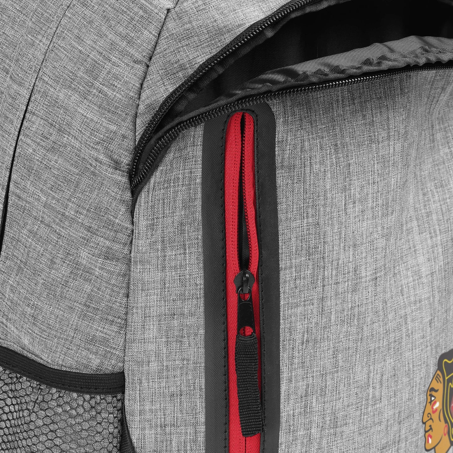 Chicago Blackhawks NHL Heather Grey Bold Color Backpack
