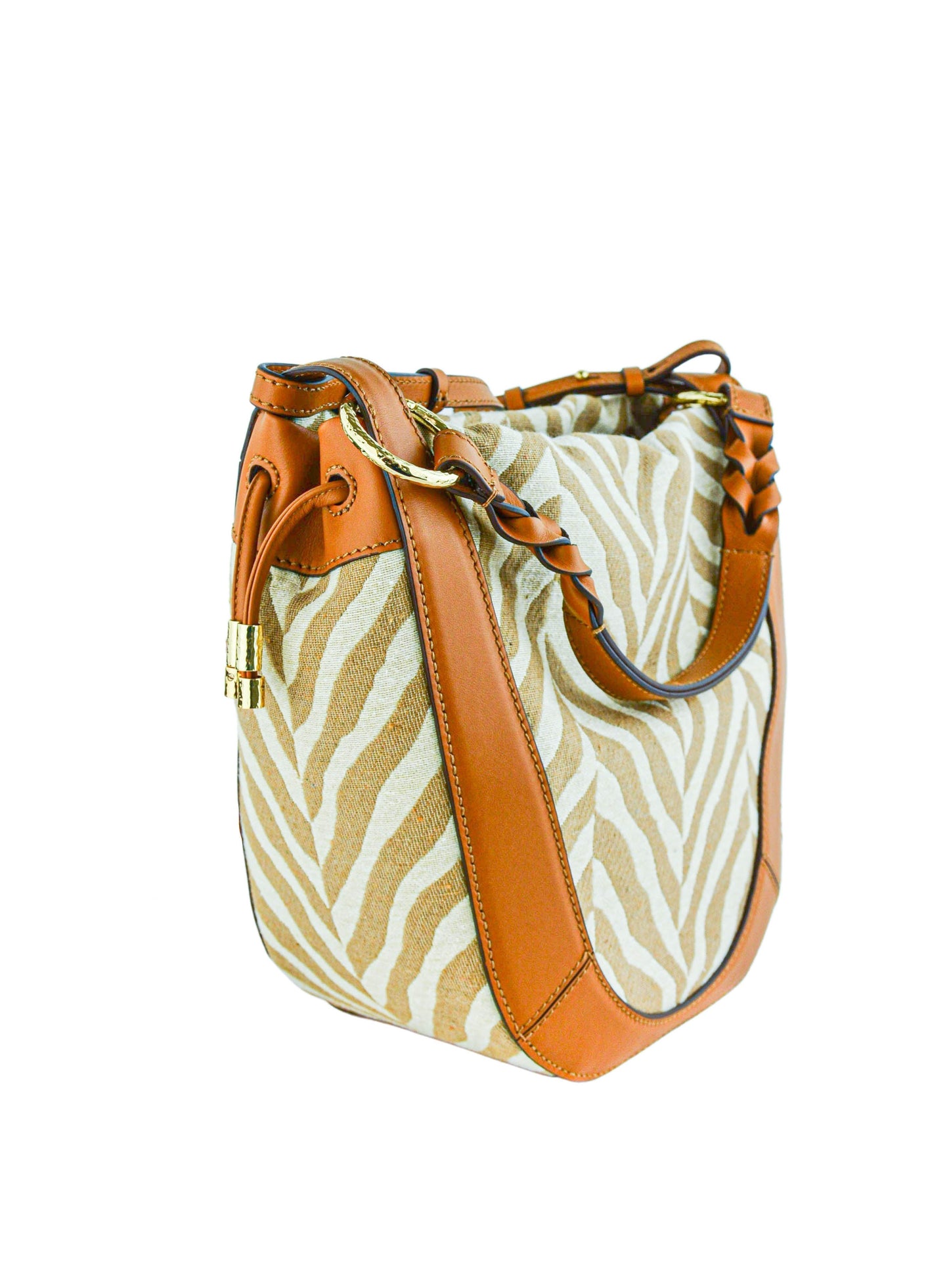 Ulla Johnson Hilma Tiger Jacquard Bucket Bag In Natural