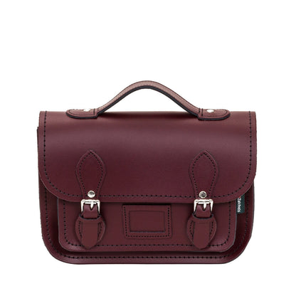 Leather Midi Satchel - Marsala Red