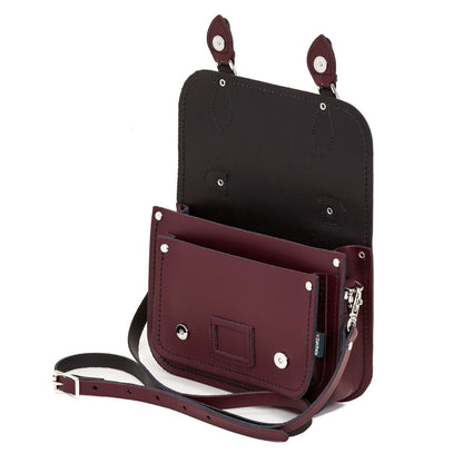 Leather Midi Satchel - Marsala Red